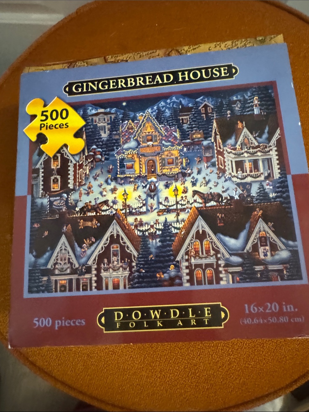 Gingerbread House 500-Piece Puzzle - Blue/Red